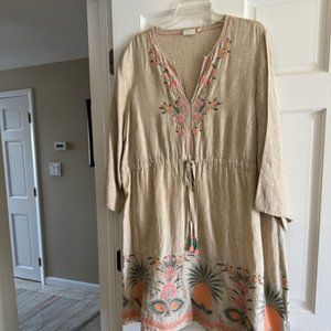 Spartina 449 Linen Embroidered Dress